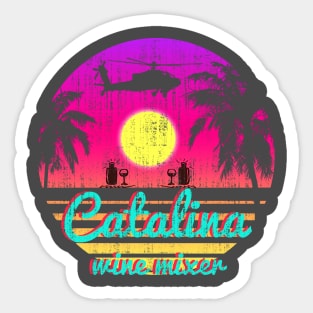 catalina setting sun vintage Sticker